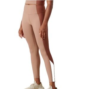 Abercrombie & Fitch Two-Tone Nude/Tan High-Waist Leggings